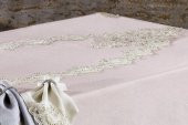 Finezza Masal Güpürlü Keten Pudra Sofra Takımı 8kişilik 160x230 cm 17Prç  - 1221 - 8