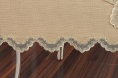 Finezza Bennu Güpürlü Keten Bej Sofra Takımı 8 kişilik 160x230 cm 18 Prç  - 1222 - 7