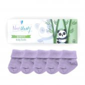 Novibaby 5li Bambu Yenidoğan Bebek Çorap I Purple I 0-6 ay - 2