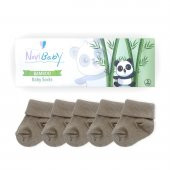 Novibaby 5li Bambu Yenidoğan Bebek Çorap I Beige I 0-6 ay - 2