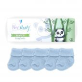 Novibaby 5li Bambu Yenidoğan Bebek Çorap I Dusty Blue I 0-6 ay - 2