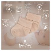 Novibaby 5li Bambu Yenidoğan Bebek Çorap I Funny I 0-6 ay - 3