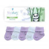 Novibaby 5li Bambu Yenidoğan Bebek Çorap I Purpy I 0-6 ay - 2