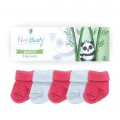 Novibaby 5li Bambu Yenidoğan Bebek Çorap I Coral I 0-6 ay - 2
