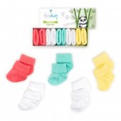 Novibaby 5li Bambu Yenidoğan Bebek Çorap I Star I 0-6 ay - 1