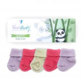 Novibaby 5li Bambu Yenidoğan Bebek Çorap I Pinky Rose I 0-6 ay - 2