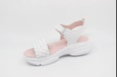 Zerhan 325 Kız Çocuk Beyaz Hasır Örgü Spor Sandalet - 5