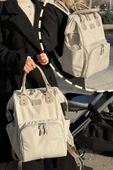Paris X Pro Kadın ve Anne Bebek Bakım Sırt Çantası Beige thumbnail 6