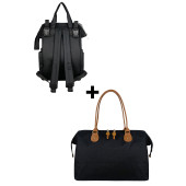 Byebye Mommy Bag Anne Bebek Bakım Ve Kadın Çantası+Silver Anne Bebek Bakım Sırt Çantası ( SIYAH ) - 3