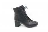 Zerhan 128 Kadın Siyah Bağcık Aksesuarlı Fermuarlı Bot - 2