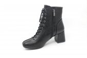 Zerhan 128 Kadın Siyah Bağcık Aksesuarlı Fermuarlı Bot - 3