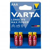 Varta 4703 Longlife Max Power Alkalin AAA İnce Kalem Pil 4lü Paket thumbnail 1