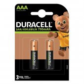 Duracell HR03 1.2V 750mAh AAA Şarj Edilebilir İnce Kalem Pil 2li Paket - 1