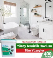 QUICKCARE Dezenfektanlı Yüzey Temizlik Havlusu 400 Yaprak- Limon Kokulu - 1