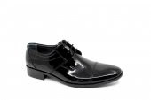 Zerhan 55 Erkek Siyah Rugan Deri Bağcıklı Klasik Ayakkabı thumbnail 1