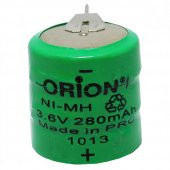 Orion 3.6V 280mAh Ni-Mh Şarj Edilebilir Buton Pil - 3 Bacaklı - 1