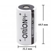 Orion 1.2V Ni-Cd D 4500mAh Büyük Boy Şarj Edilebilir Pil - 4