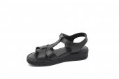 Zerhan G1015 Kadın Siyah Cırtlı Yumuşak Taban Comfort Sandalet Ayakkabı - 3