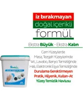 QUICKCARE Dezenfektanlı Yüzey Temizlik Havlusu 400 Yaprak, Kova Mendil Beyaz Sabun Kokulu - 4