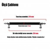 Çekmece Dolap Kapak Kulpu Kulbu 224 mm Antik Gümüş Lüx Metal Kulp - 3