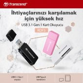 Transcend TS-RDF5R SD/microSD USB 3.1 Kart Okuyucu Pembe - 2