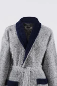Navy Şalyaka Unisex Wellsoft Peluş Sabahlık | Bornoz - 2
