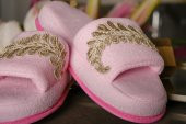 Finezza Leydi Pamuk İncili Aplikeli Pembe Havlu Terlik 38-40 numara  - 1229 - 7