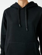 Koton Kadın Kapüşonlu Sweatshirt Kanguru Cepli - 4