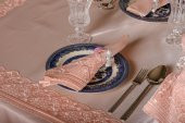Finezza Gisella Güpürlü Monoray Pudra Sofra Takımı 8kişlk 160x230cm17Prç  - 1230 - 8