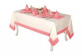 Finezza Armine Pamuk Kumaş Krem Kırmızı Sofra Tk. 8 Kşl. 160x230cm 17Prç  - 1231 - 5