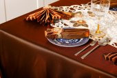 Finezza Mina Kadife Kumaş Krem Kahve Sofra Tk. 8 Kşl. 160x230 cm 26 Prç.  - 1232 - 6