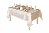 Finezza Mina Kadife Kumaş Krem Bej Sofra Tk. 8 Kşl. 160x230 cm 26 Prç.  - 1233 - 5