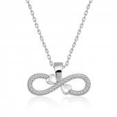 925 Ayar Gümüş Sonsuzluk Kalpler Kadın Gümüş Kolye - 1