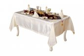 Finezza Mina Kadife Kumaş Kreme Mor Sofra Tk. 8 Kşl. 160x230 cm 26 Prç.  - 1235 - 4