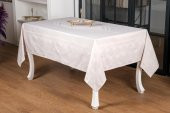 Finezza Aslı Lüx Jakar Polycotton TP Gri Masa Örtüsü 160x220 cm - 1055 - 1237 - 1