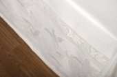Finezza Çınar Lüx Jakar Bambu Kumaş Krem Masa Örtüsü 160x220 cm  - 1240 - 2