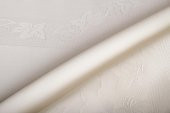 Finezza Çınar Lüx Jakar Bambu Kumaş Krem Masa Örtüsü 160x220 cm  - 1240 - 3
