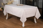 Finezza Rana Lüx Jakar Polycotton Gri Kumaş Masa Örtüsü 160x220 cm - 1242 thumbnail 1