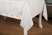 Finezza Raya Lüx Jakar Bambu Kumaş Gri Masa Örtüsü 160x220 cm  - 1243 - 2