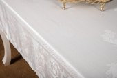 Finezza Raya Lüx Jakar Bambu Kumaş Gri Masa Örtüsü 160x220 cm  - 1243 - 9