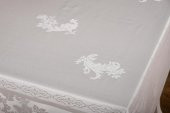 Finezza Raya Lüx Jakar Bambu Kumaş Gri Masa Örtüsü 160x220 cm  - 1243 - 11
