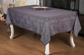 Finezza Ayda Lüx Jakar Polycotton Füme TP Kumaş  Masa Örtüsü 160x220 cm - 1244 - 8