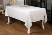 Finezza Ayda Lüx Jakar Polycotton Taş TP Kumaş  Masa Örtüsü 160x220 cm - 1247 - 1