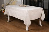 Finezza Ayda Lüx Jakar Polycotton Gri TP Kumaş  Masa Örtüsü 160x220 cm - 1248 - 1