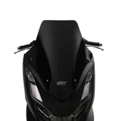 GP Kompozit Honda PCX 125 / 150 2021-2024 Uyumlu Spor Ön Cam Siyah - 1