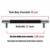 (KROM MAT SİYAH) Çekmece Dolap Kulpu Kulp 128 mm thumbnail 2