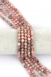 Rodokrozit Doğal Taş Dizi 6 mm Fasetli Küre Kesim thumbnail 1