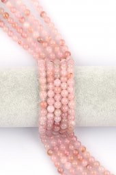 Madagaskar Pembe Kuvars Doğal Taş Dizi 6 mm Küre Kesim thumbnail 1