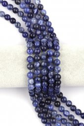 Sodalit Doğal Taş Dizi 8 mm Fasetli Küre Kesim thumbnail 1