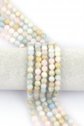 Akuamarin – Heliodor – Morganit Doğal Taş Dizi 8 mm Fasetli Küre Kesim thumbnail 1